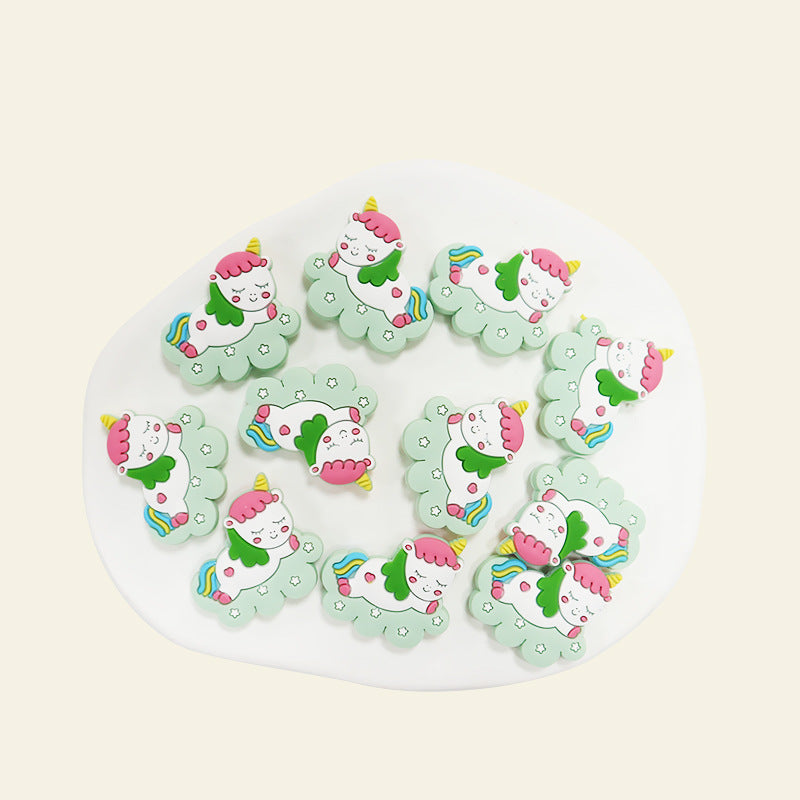 Silicone Focal Beads Cloud Unicorn Sleeping Pose on Cloud 5