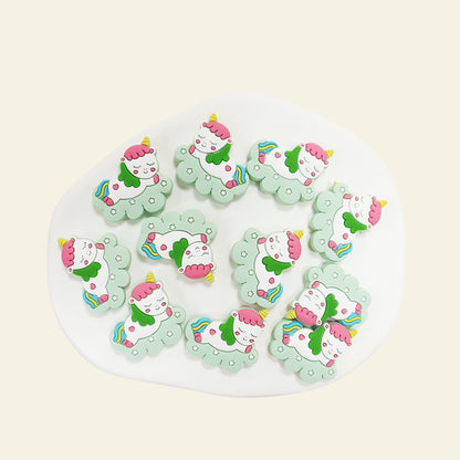 Silicone Focal Beads Cloud Unicorn Sleeping Pose on Cloud 5