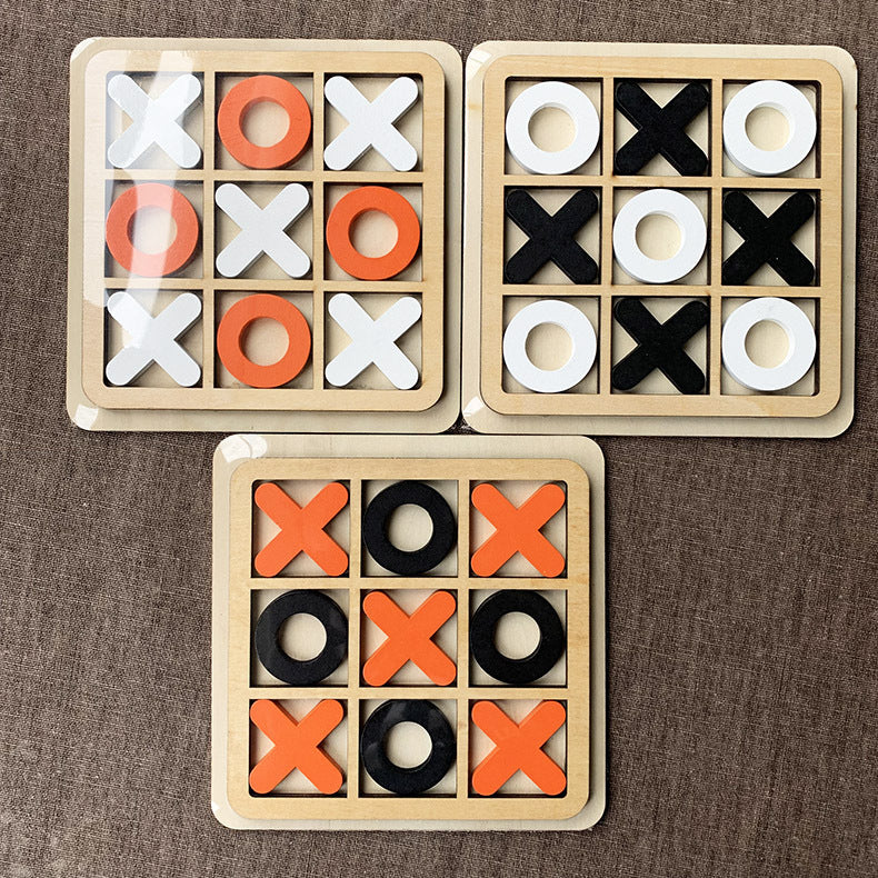 Wooden Tic Tac Toe Board Game Educational Toy for Kids 2
