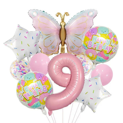 Butterfly Donut Foil Balloon Set Birthday Party Decoration 11