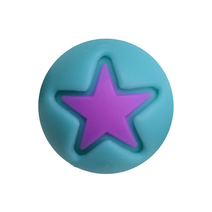 50pcs 15mm Heart Star Silicone Beads Solid Color 27