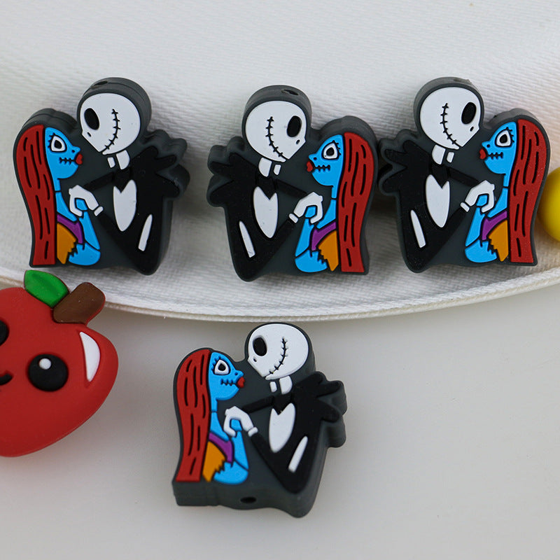 20pcs Silicone Focal Beads Halloween Party Dancer Front Facing