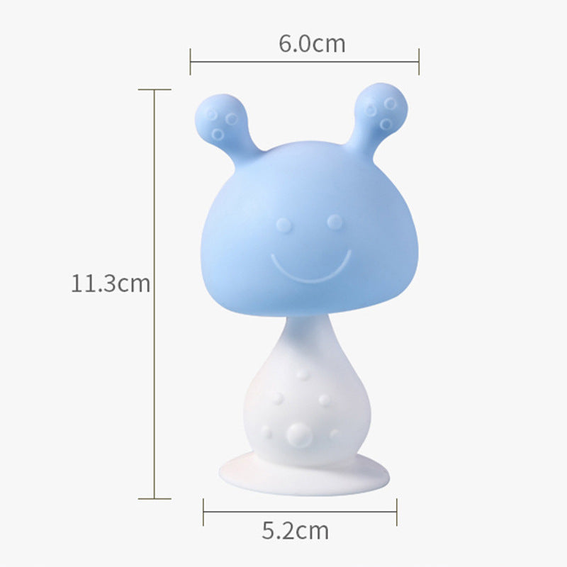 Silicone Mushroom Teething Toy Baby Rattle Teether 2