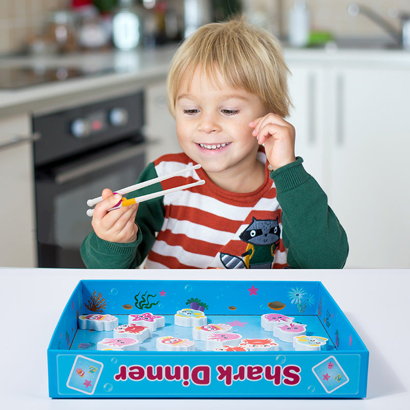 Wooden Shark Chopsticks Puzzle Montessori Toys for Kids 4