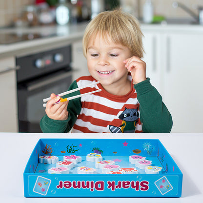 Wooden Shark Chopsticks Puzzle Montessori Toys for Kids 4