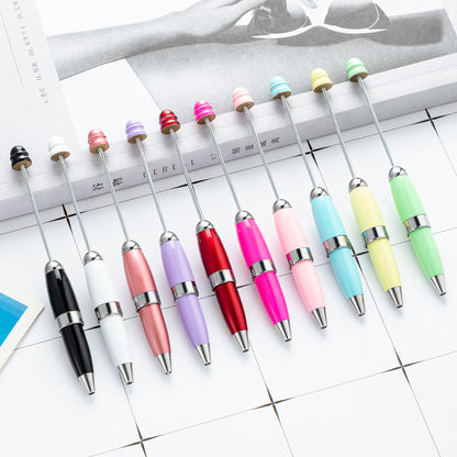 Portable Metal Beadable Pen Keychain Ballpoint Pens DIY Craft Supplies