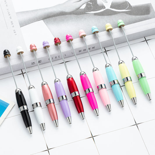 Portable Metal Beadable Pen Keychain Ballpoint Pens DIY Craft Supplies