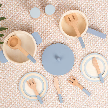 Wooden Pretend Play Cooking Set Montessori Toys for Kids 5