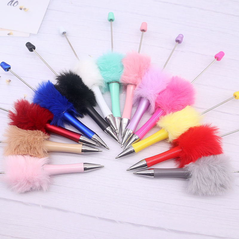 Fuzzy Plush Beadable Ballpoint Pens DIY Craft Supplies Decorative 3