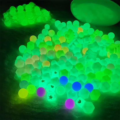50pcs Glow in Dark Silicone Beads 12mm 14mm 15mm 17mm Multi Color 4