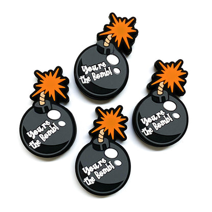 20Pcs Silicone Focal Beads Simulated Bomb With Fuse Detail 2