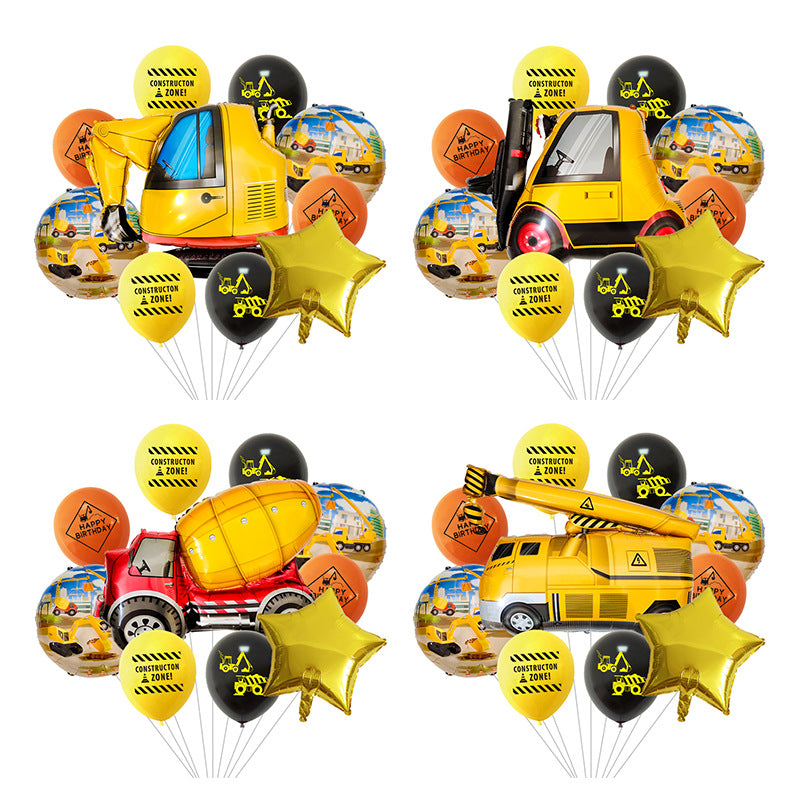 Excavator Foil Balloon Construction Party Decoration Set 2