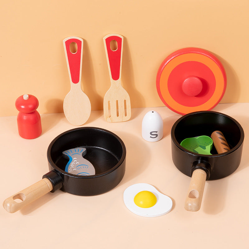 Wooden Cookware Kitchen Montessori Toys for Toddlers