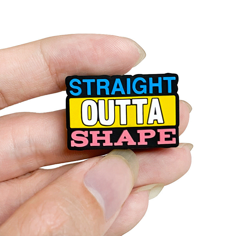20Pcs Silicone Focal Beads Straight Outta Shape Printed Text Design 5