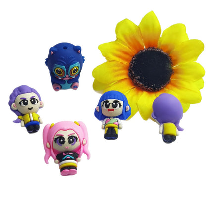 20Pcs Silicone 3D Focal Beads Witch Hunter Cartoon Character Set 2