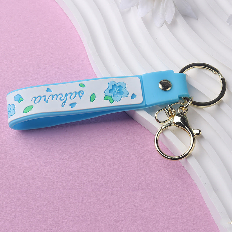 Cherry Blossom PVC Keychain Soft Rubber Bracelet Style 7