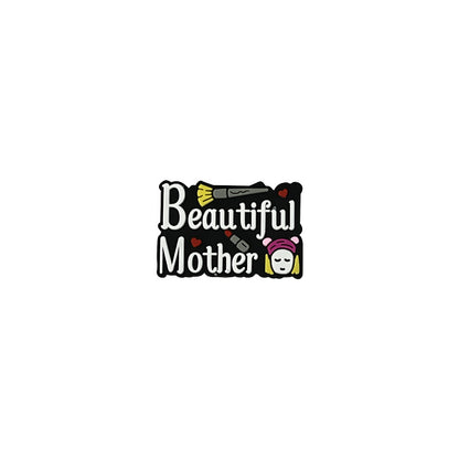 20Pcs Silicone Focal Beads Mother's Day Text and Figure Designs 6
