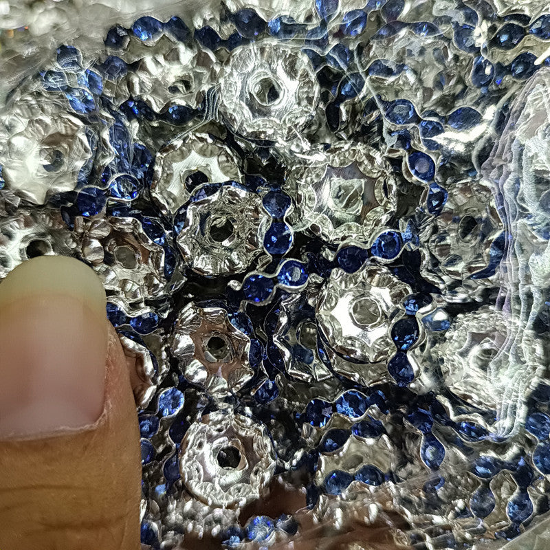 50pcs 12mm Rhinestone Wavy Spacer Beads DIY Jewelry Making 11