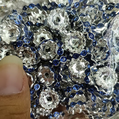 50pcs 12mm Rhinestone Wavy Spacer Beads DIY Jewelry Making 11