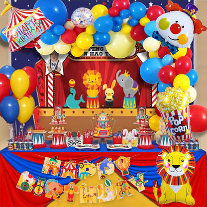 Circus Theme Foil Balloon Set Children Birthday Party Decoration