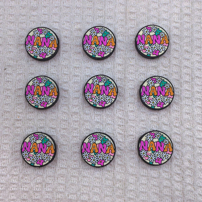 20Pcs Silicone Focal Beads Round Flower Nanan Design 5
