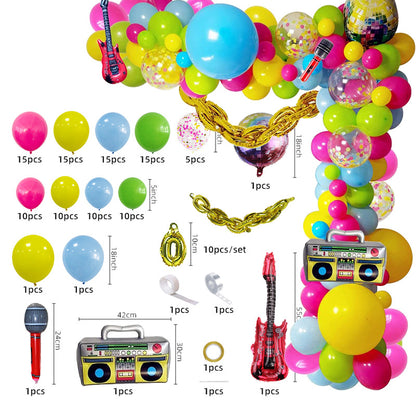 Electric Guitar and Disco Foil Balloon Set Party Decoration 6