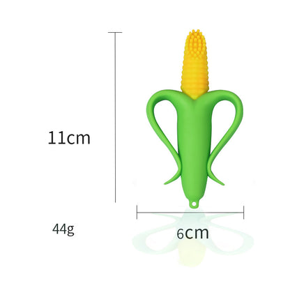 Corn Shape Silicone Teething Toy Baby Teether with Suction Cup 3