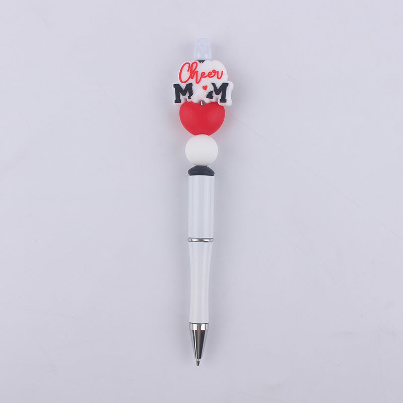 Mom Series Pattern Silicone Beaded Pens Handmade Office School Supplies 8