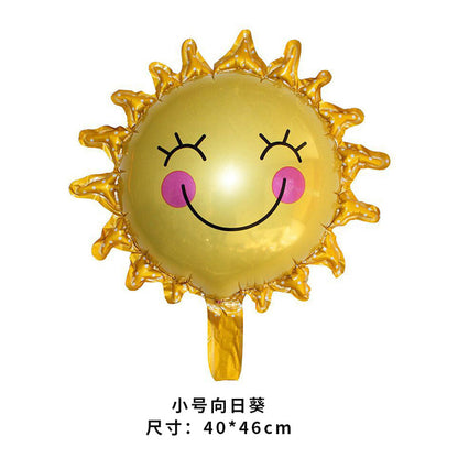 Cloud Sunflower Rainbow Smiling Face Foil Balloons Party Decoration 50pcs 14