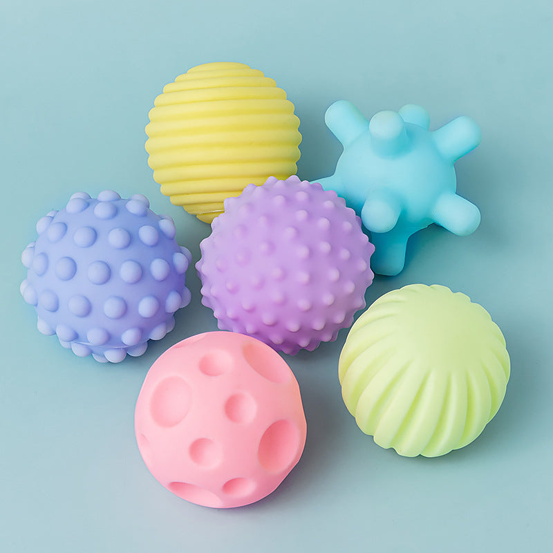 Soft Sensory Ball Baby Rattle Teether Toy for Babies 6 Pack 2