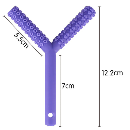 Orthodontic Y Shaped Silicone Teether Toy for Babies 10