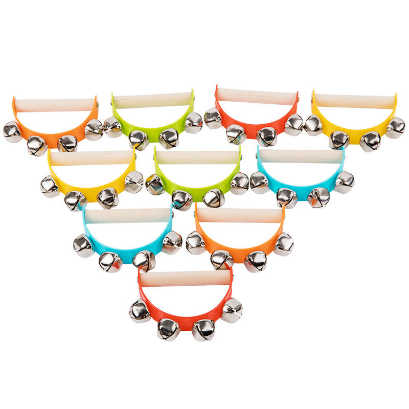 Wooden Rattle Musical Instrument Cage Bell Early Educational Toy 4