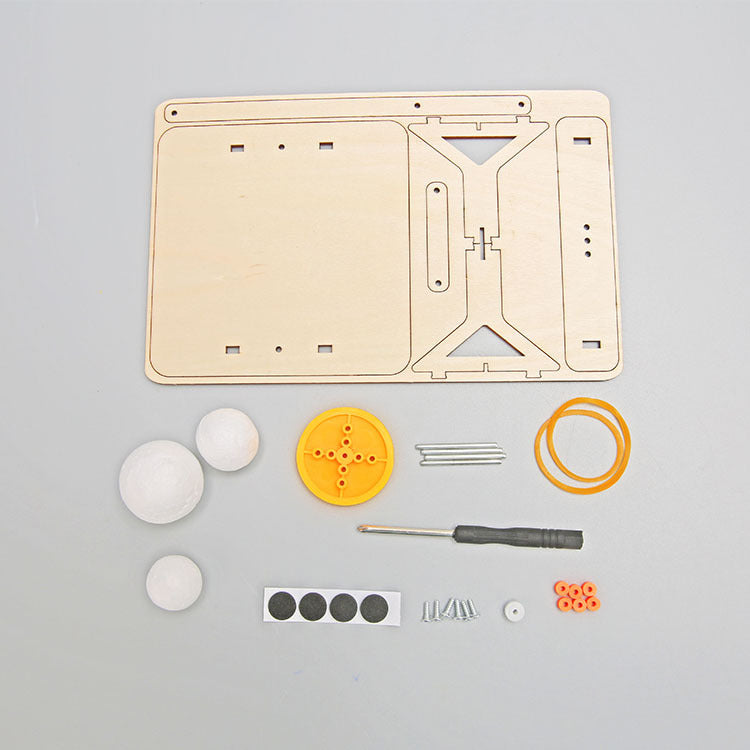 Wooden Solar System Educational Toy DIY Rotating Model 2