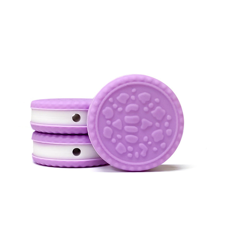 20Pcs Silicone 3D Focal Beads Macaron Sandwich Cookies With Hole 7