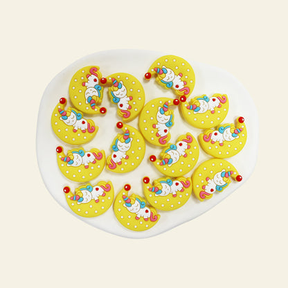 Silicone Focal Beads Unicorn Moon with Star Detail 9