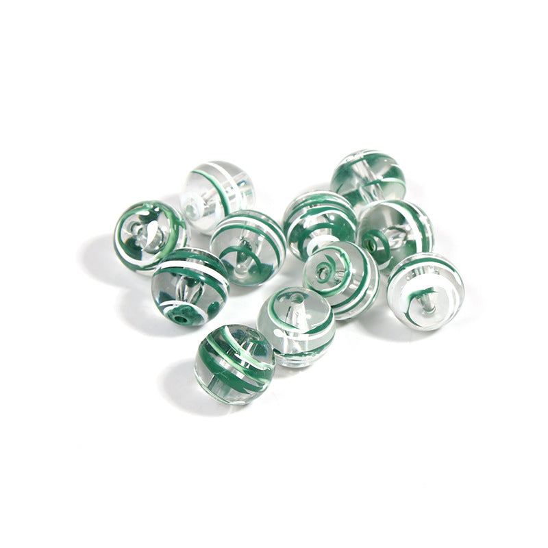 10pcs 16mm Striped Round Acrylic Beads for Jewelry Making 6