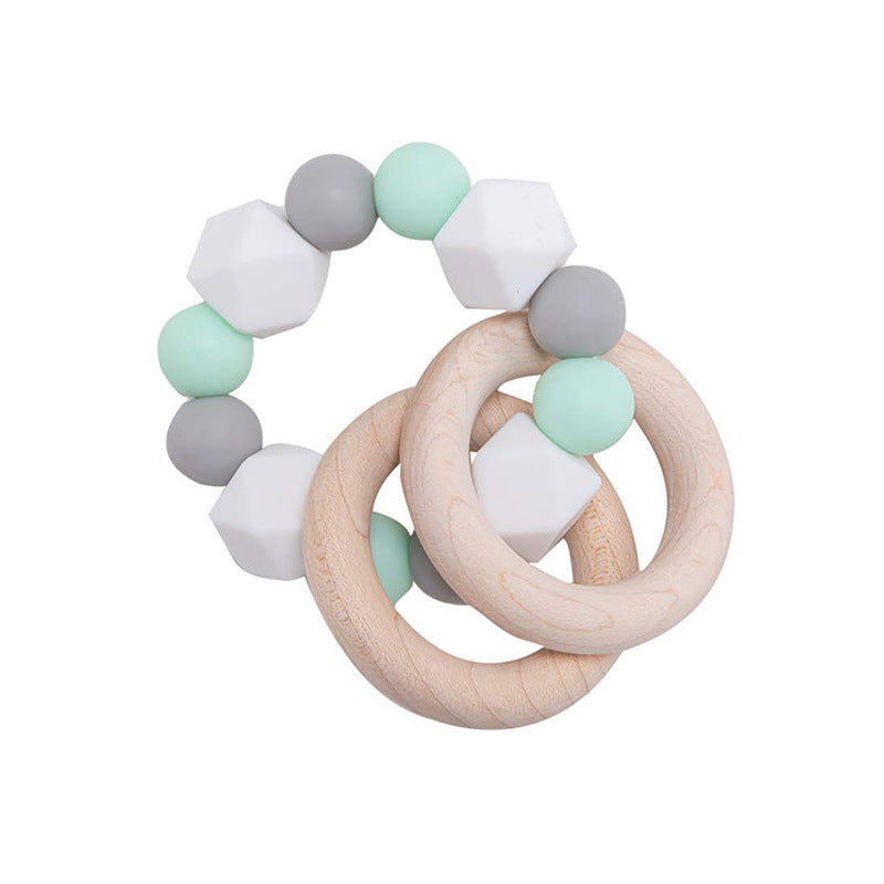 Wooden Beech Teething Ring Baby Teether Toy for 6 Months and Up 11