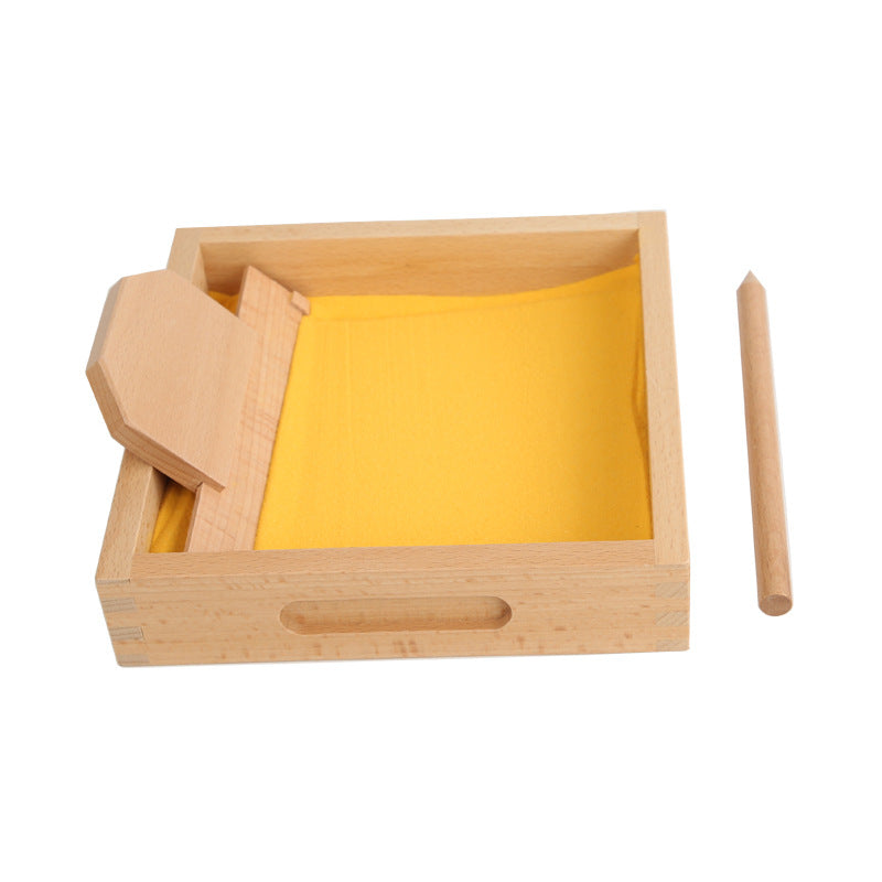 Wooden Sandbox Montessori Toy for Kids 18 x 18 x 4cm
