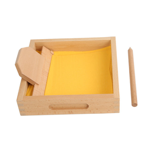 Wooden Sandbox Montessori Toy for Kids 18 x 18 x 4cm