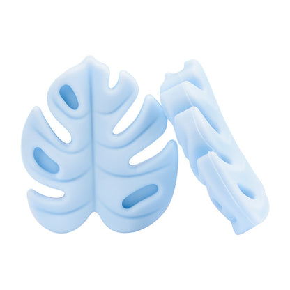 20pcs Silicone Focal Beads Leaf Shape Cutout Design 12