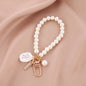 Pearl Love Silicone Bead Wristlet Keychain with Metal Charm 6