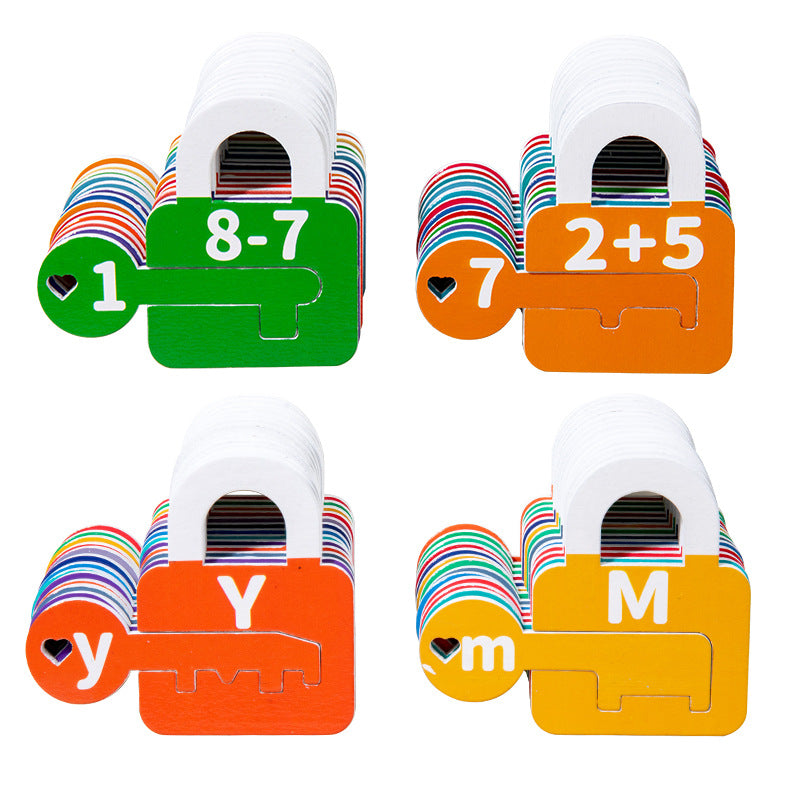 Wooden Alphanumeric Key Pairing Montessori Toys Educational Activity 5