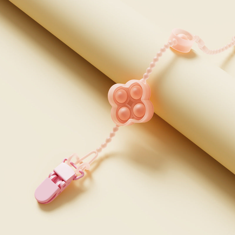 Silicone Baby Teether Anti Loss Rope with Clip 42.5cm 24