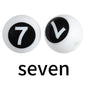 50pcs 15mm Silicone Number Beads Printed Design 13
