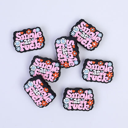 20pcs Silicone Focal Beads Funny Magic Mirror with Words 5