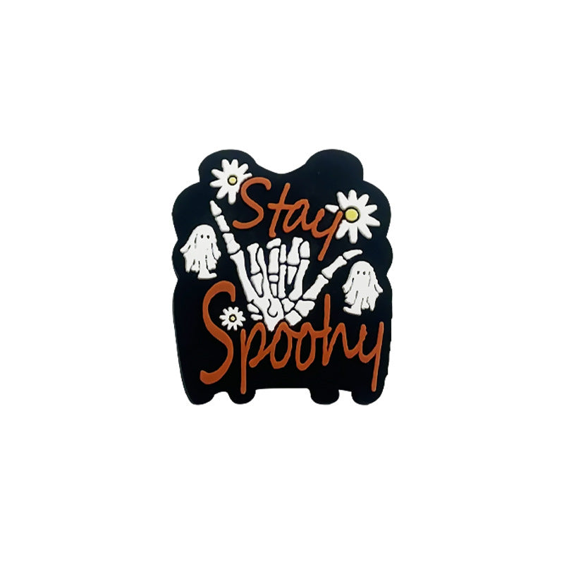 20Pcs Silicone Focal Beads Halloween Cartoon Ghost Pumpkin Designs 9