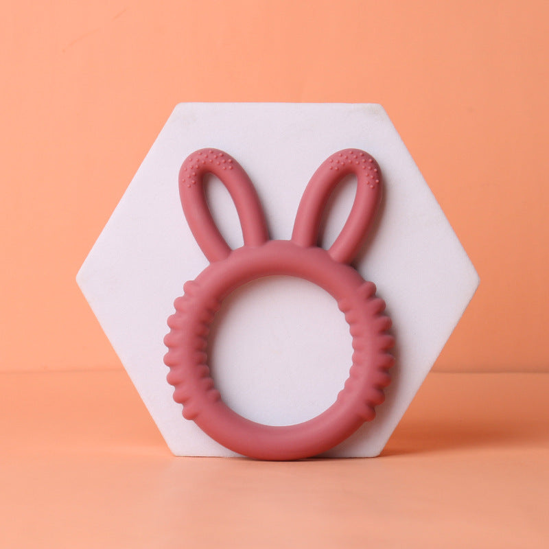 Silicone Baby Teether Rabbit Shape Sensory Chew Toy 6