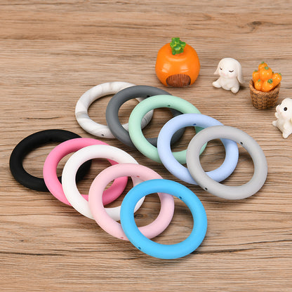 65mm Silicone Beads Solid Color Round Rings 2