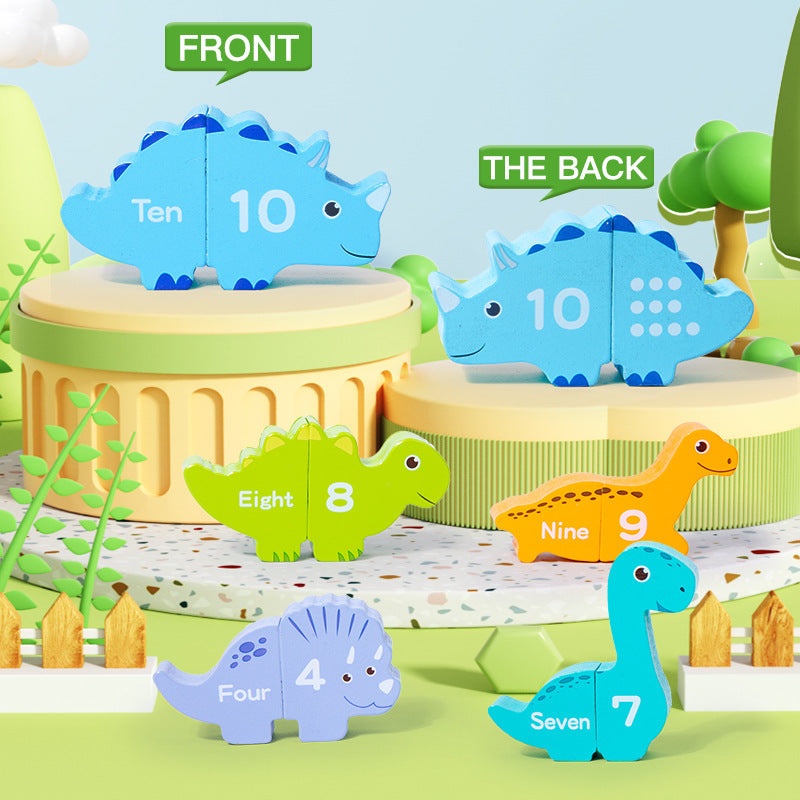 Wooden Magnetic Dinosaur Balance Building Blocks Educational Toy 3