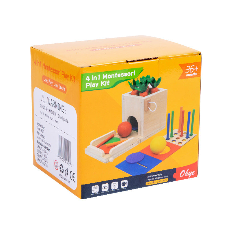 Wooden Pulling Radish Pairing Montessori Toys for Kids 3